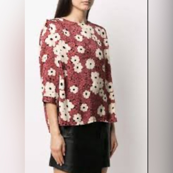 BA&SH Bali Floral Print Blouse - Red SZ 0 Used lightly - Picture 7 of 7